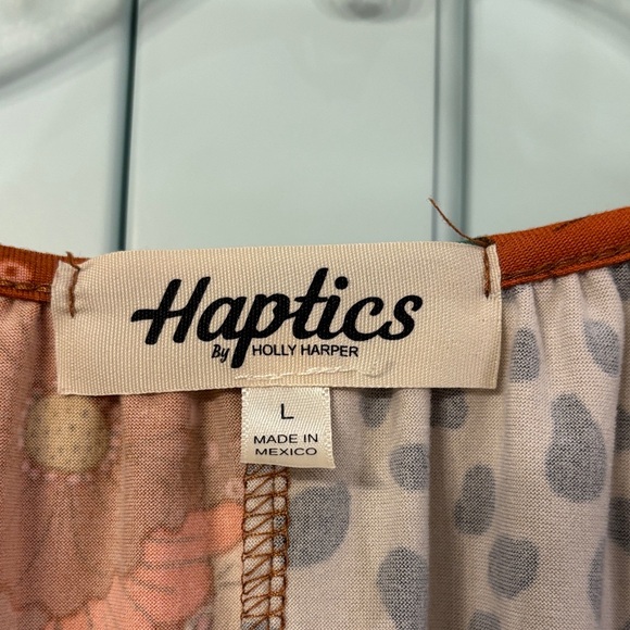 Women's Top with Red, Pink, and Black Patchwork - Picture 2 of 2